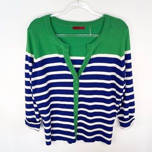 RED by Saks Fifth Avenue Women’s Cardigan Size XL Blue Green Colorblock XL